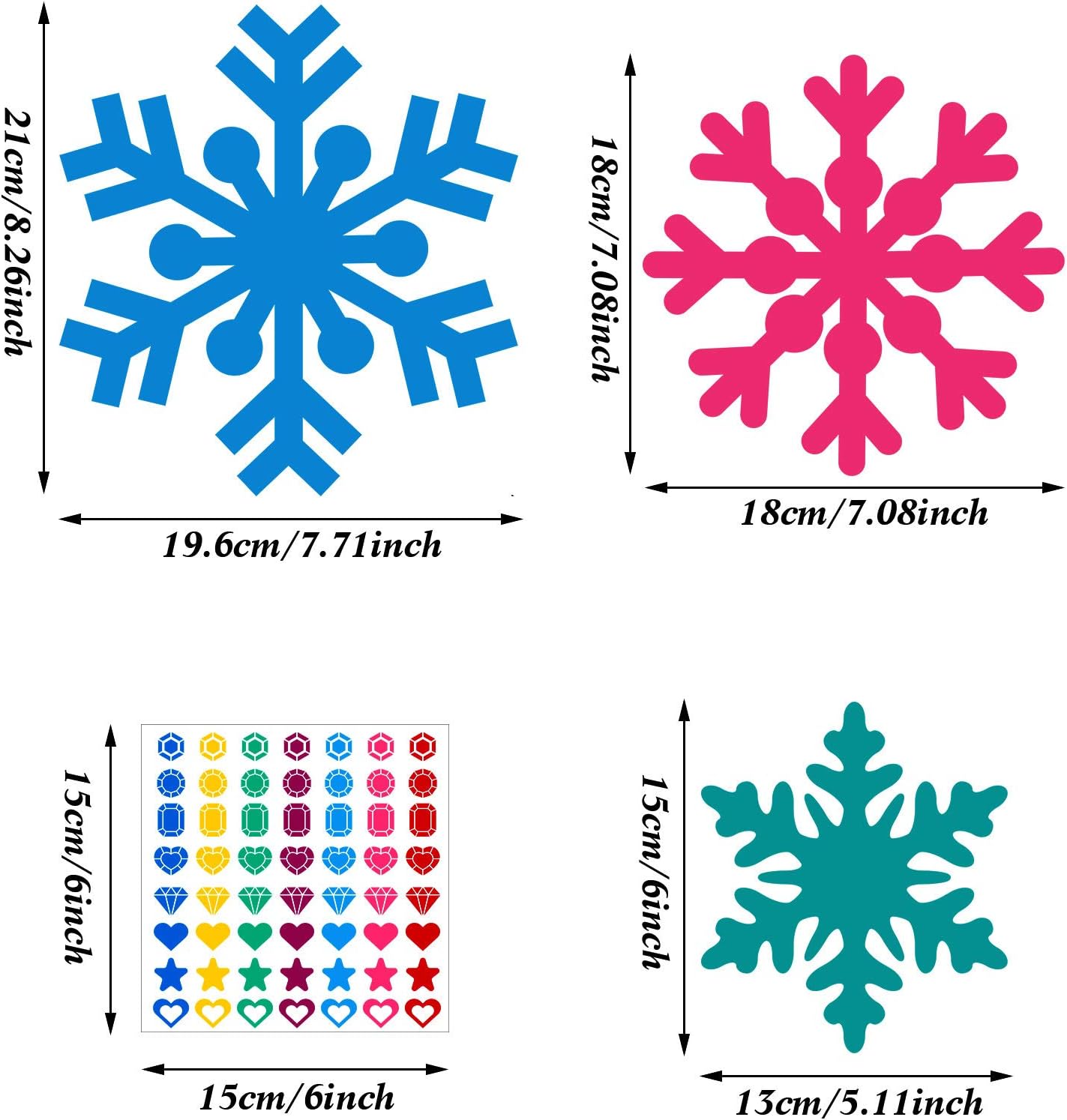Zonon 24 Pcs Snowflake Craft Kit Xmas DIY Ornament, Bright Colors image 2