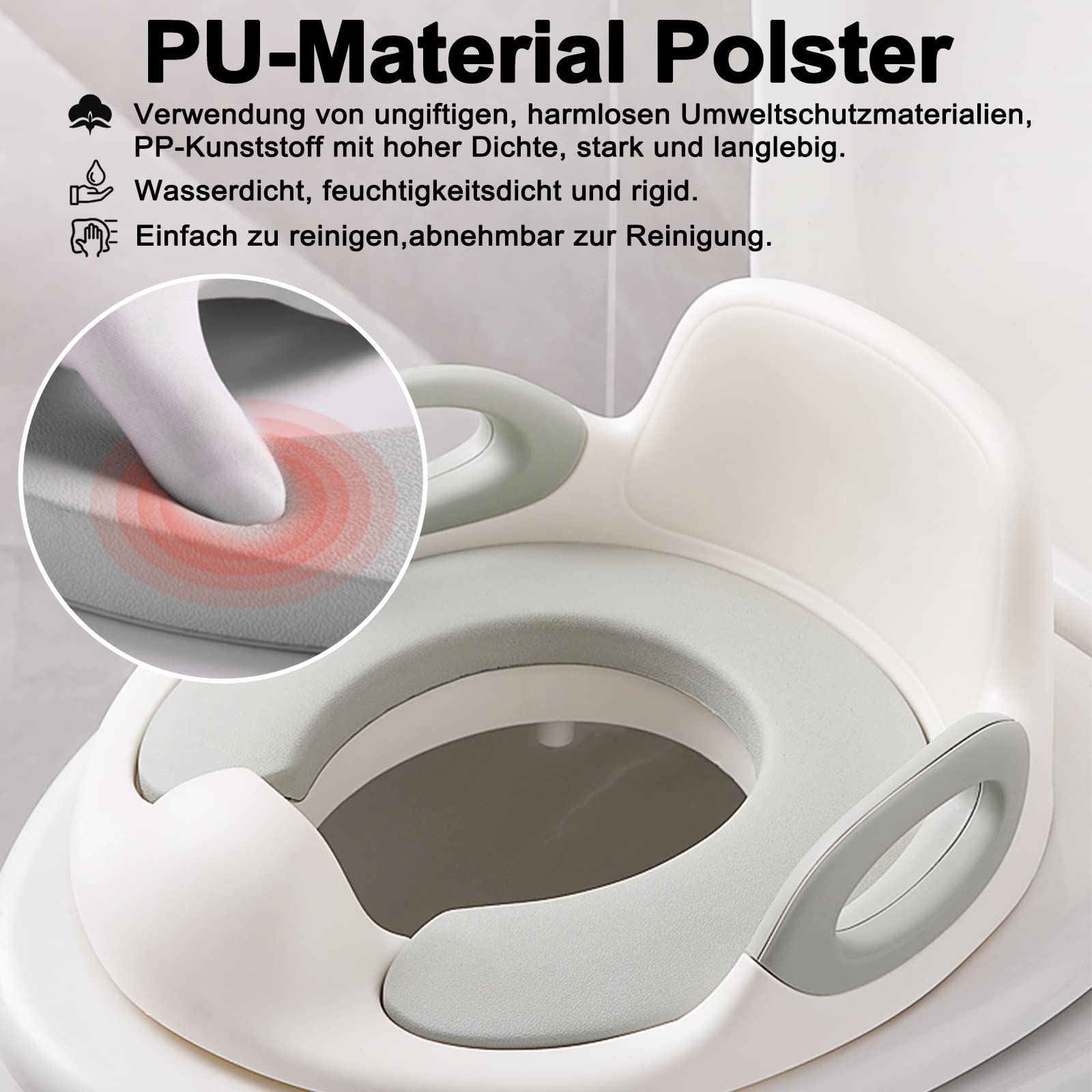 Kinder Toilettensitz WC Sitz, Baby Training Toilettentrainer, Grau
