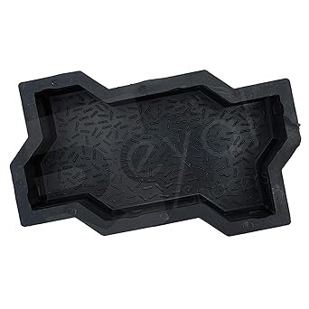 Reyal Mould and Concrete Spacers PVC Rubber Zigzag Paver Mould (80 mm, Black)