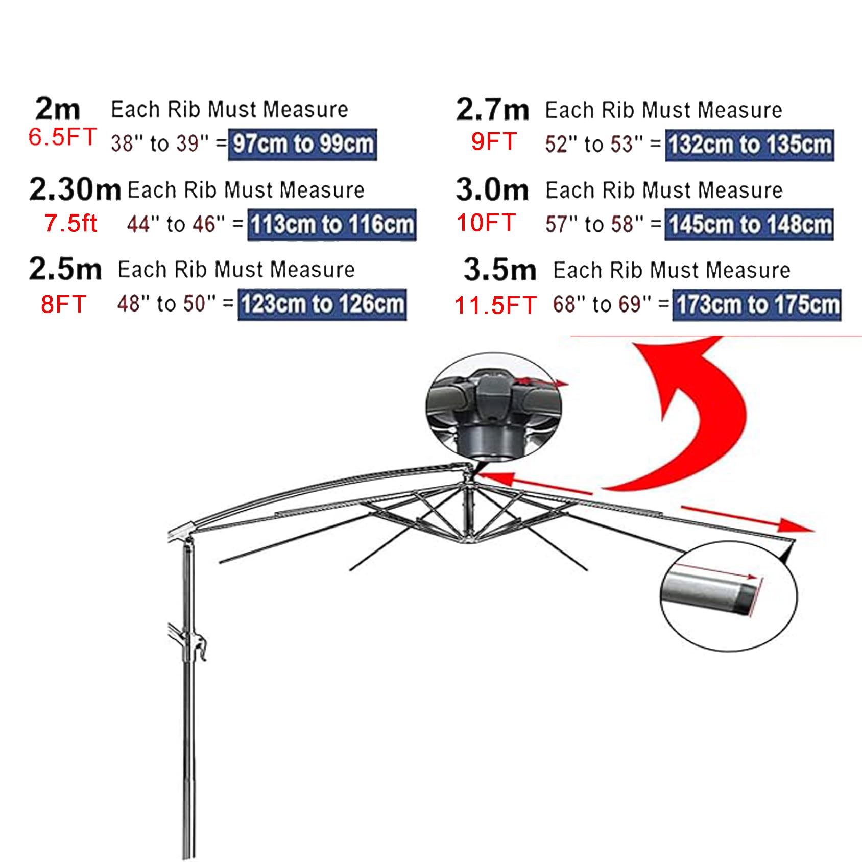 Tessuto Di Ricambio impermeabile e resistente ai Telo di Ricambio per Ombrellone, 8 Braccia e Copertura per Ombrellone In Tessuto Di Ricambio Cachi 3.5 m/ 8 Braccia di lunghezza