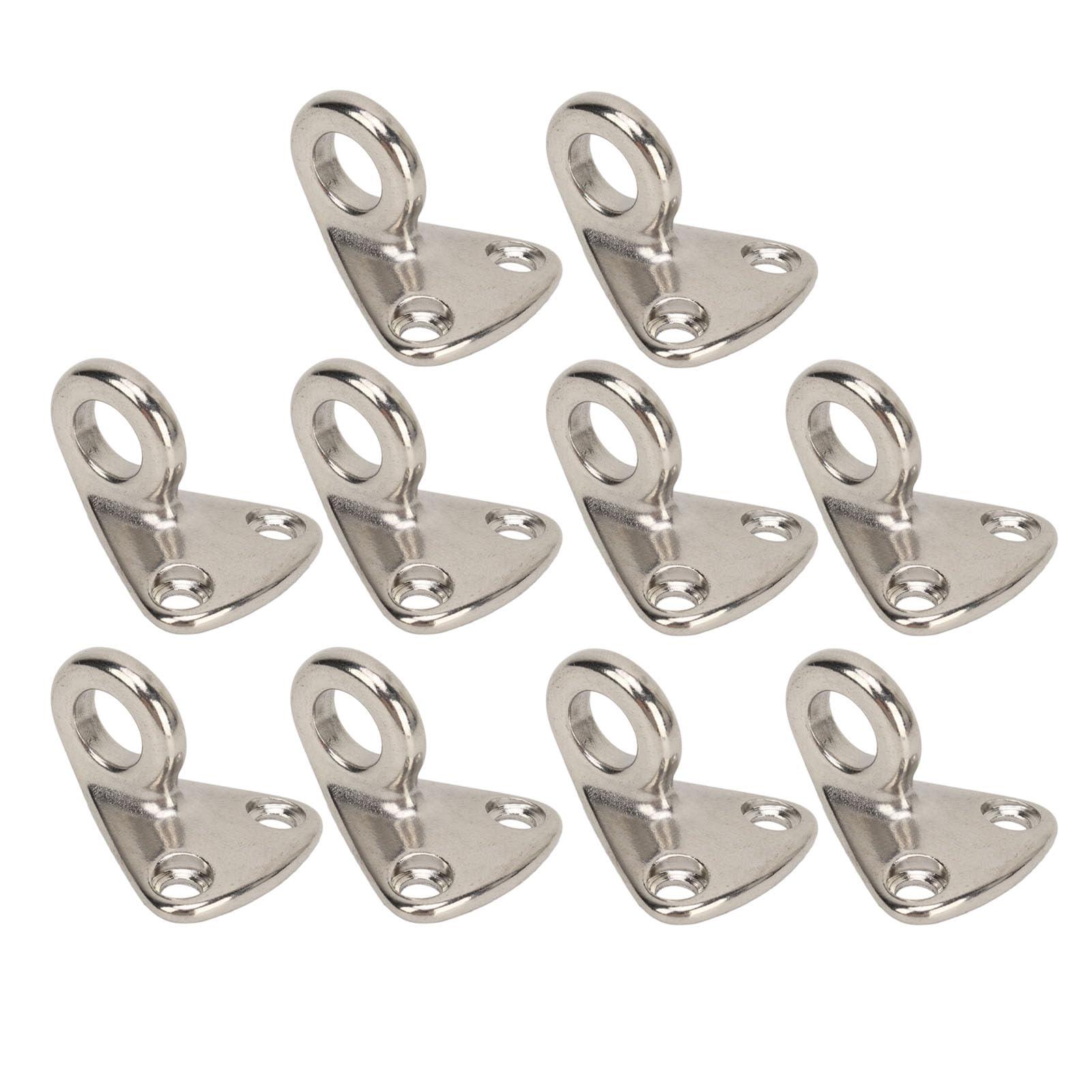 Tyenaza 10 Pcs Pad Eye Hook, Stainless Marine Hanger Eye Plate Hook Heavy Steel Fender Hook Hardware Outdoor Wall Pad Eye for Ship Boat Trailers