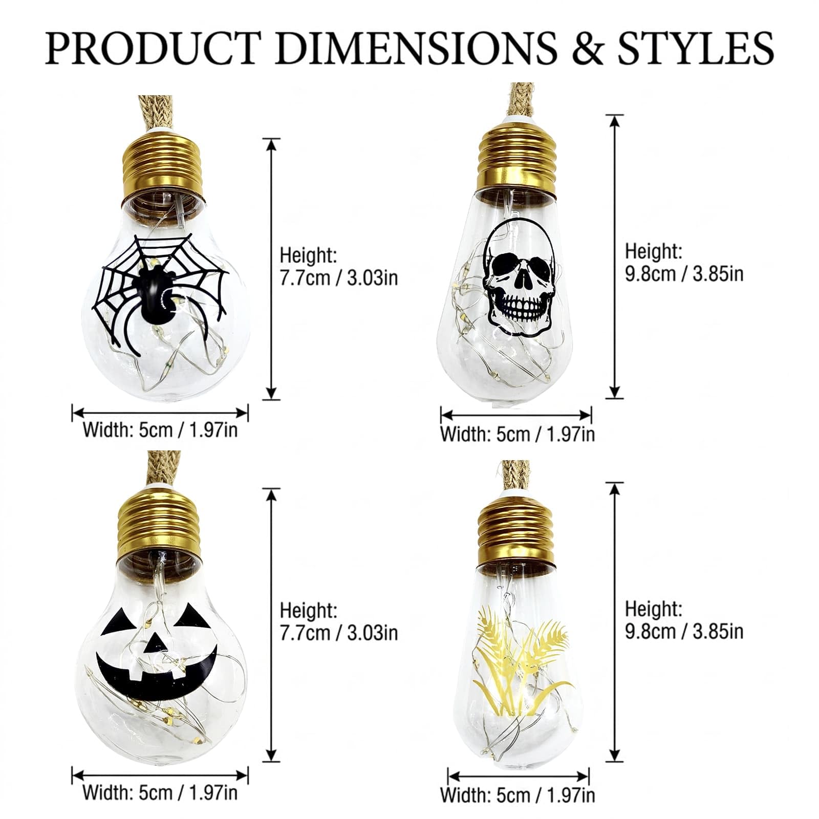Halloween Catena Luminosa Esterno Solare (Sorriso,10M 20LED)