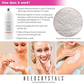 NeedCrystals Microdermabrasion Crystals, DIY Face Scrub with Vitamin C. Natural Facial Exfoliator for Dull or Dry Skin Improves Wrinkles, Anti-Aging, Skin Texture & Brightening. 8 oz