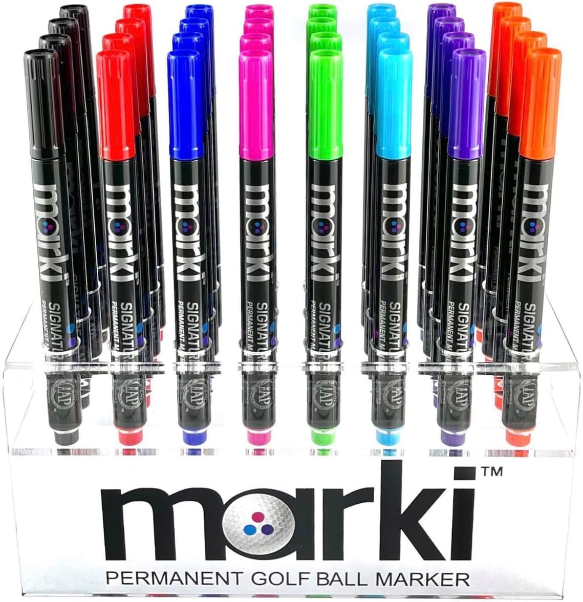 Marki Marcador permanente para pelotas de golf, diseñado específicamente para golfistas, 8 colores llamativos disponibles