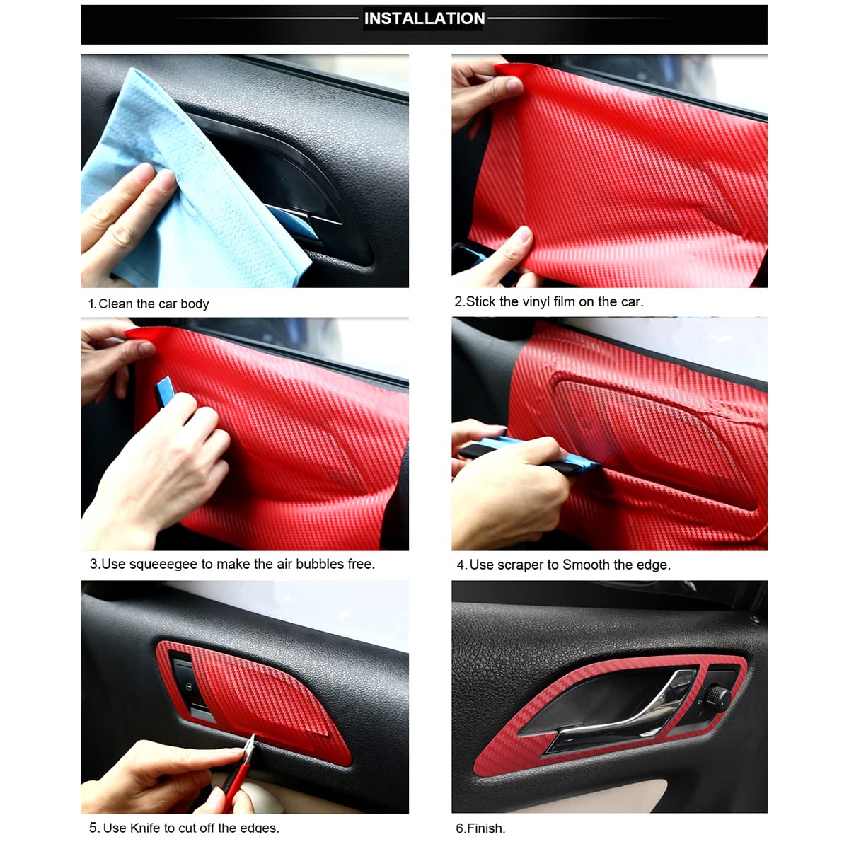 Cozylkx Pellicola Vinilica in Fibra Di Carbonio 3d, 50 cm x 20 m Adesivo Autoadesivo Per Auto Senza Bolle Pellicola Protettiva Interna Impermeabile Per Auto Moto E Laptop