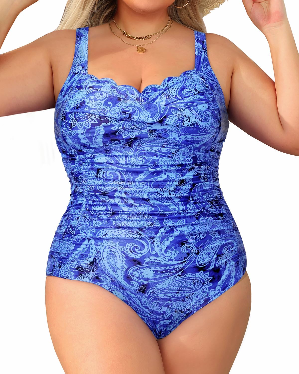 Aqua Eve Womens Plus Size One Piece Swimsuit- Tummy Control Bathing Suit Full Coverage Swimwear