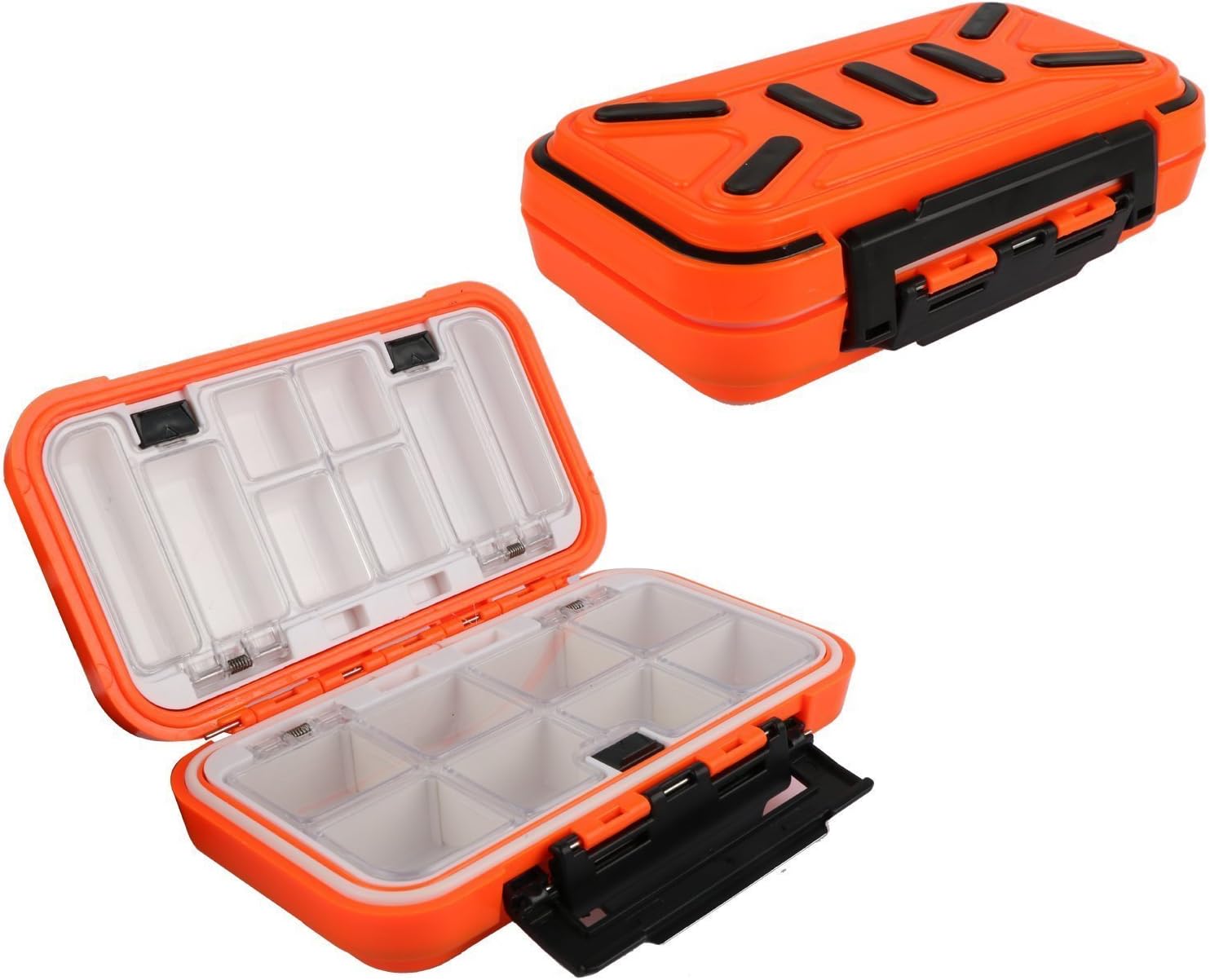 GotureSmall Fishing Tacle Box, Fishing Lure Box, Swivels Hooks Baits Fishing Box for Tackle, Carp Sea Fishing Tackle Box, Orange, 6.3 x 3.54 x 1.57 inches