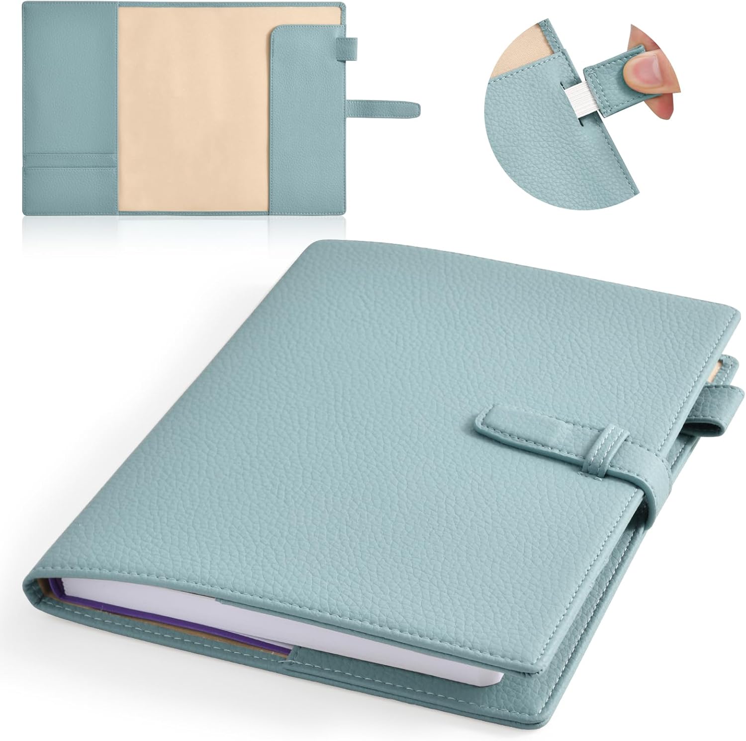 Wasenn ノートカバー A5 手帳カバー レザー 2冊収納 厚手手帳対応  