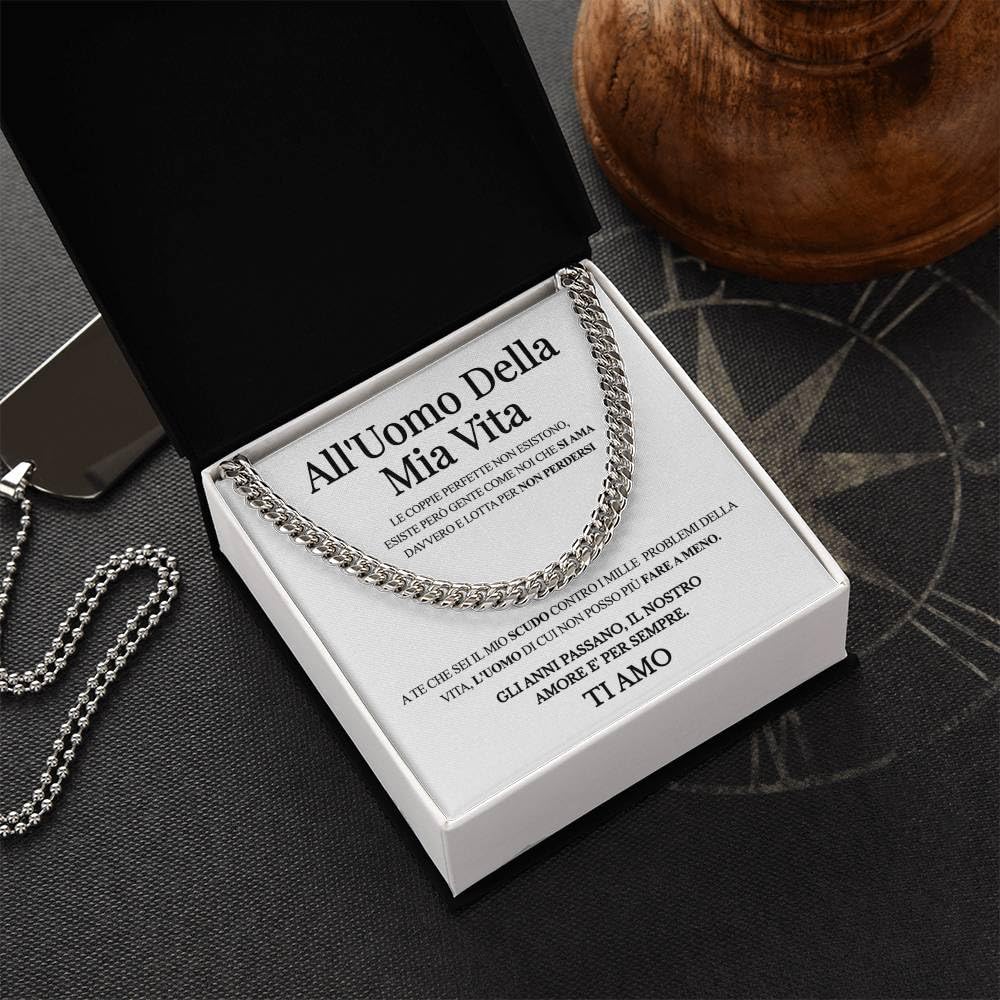 Luna Jewel Collana Uomo Regalo, Colore Oro o Argento, con Dedica, Idea Regalo San Valentino per Lui, Regali Uomo, Idee Compleanno, Marito, Fidanzato, Amico, Gioielli, in Acciaio