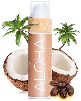 COCOSOLIS ALOHA Sun Tan & Body Oil XL | Organic Tanning Bed Lotion | Get Healthy Deep Chocolate Tan | Tanning Accelerator with 5 Precious Oils to Make Your Skin Glowing & Revitalized