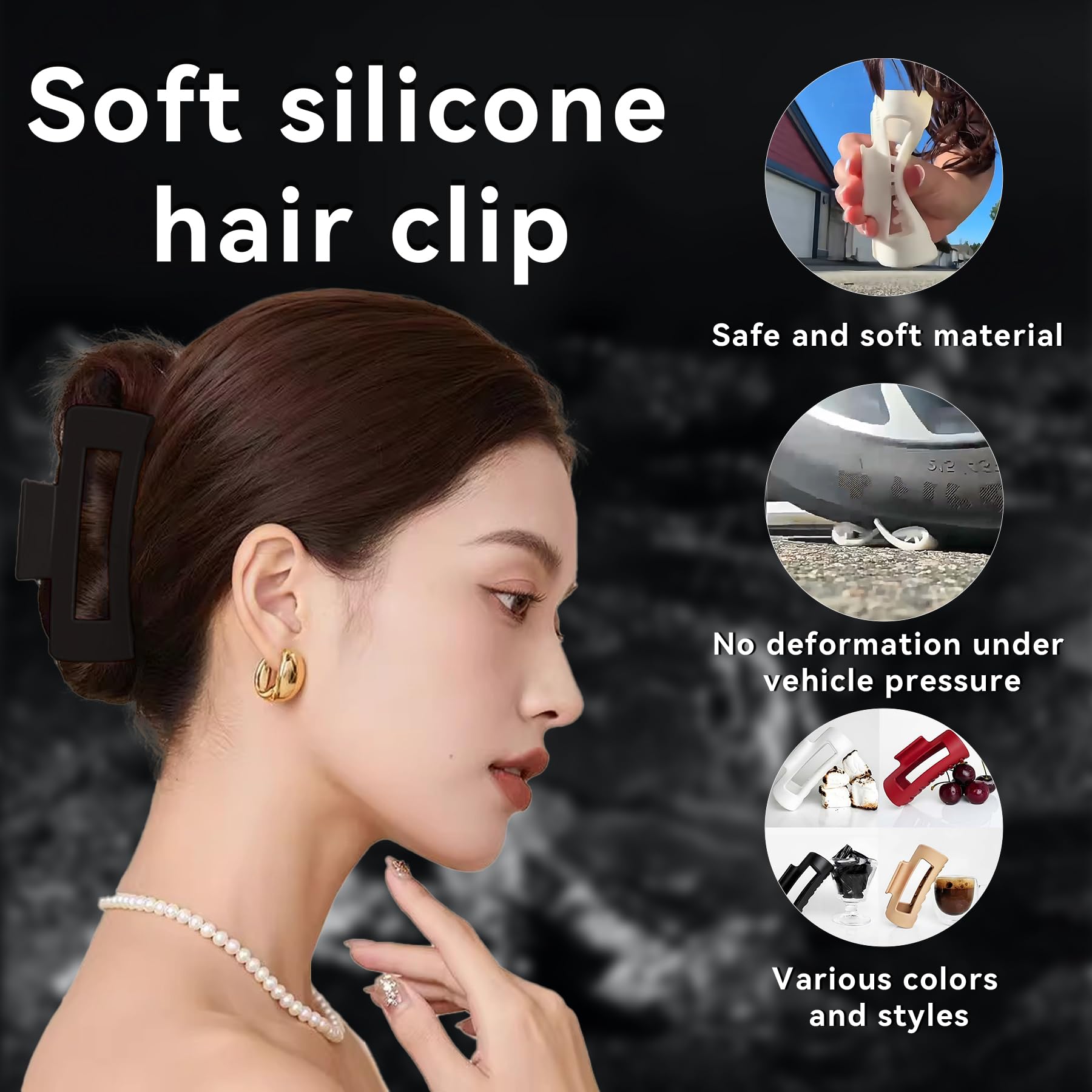 Amazon.com : Hair Clips, Silicone Hair Clips for Women, Cozy  display picture 1