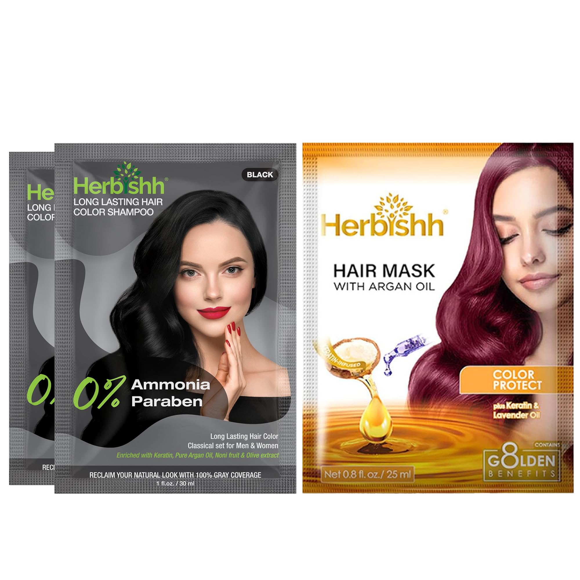 Amazon.com : Herbishh 2 Hair Dye Instant Permanent Shampoo 3 in 1