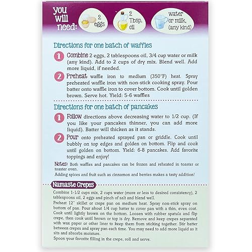 Miniatura 4 de Namaste Foods mezcla para Waffle  Pancake libre de gluten -- 21 oz