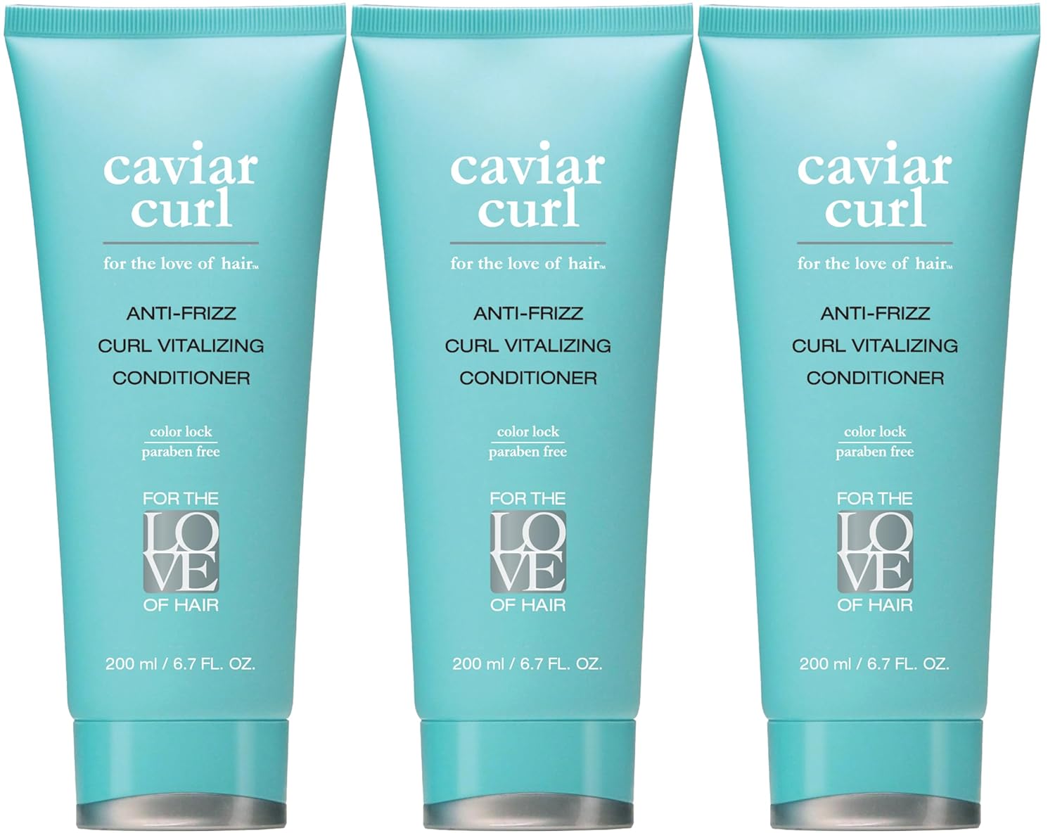 Caviar Curl Omega-3 Anti-Frizz Curl Conditioner Set, Hydrate & Define Hair, Bounce & Shine, 3 Pack