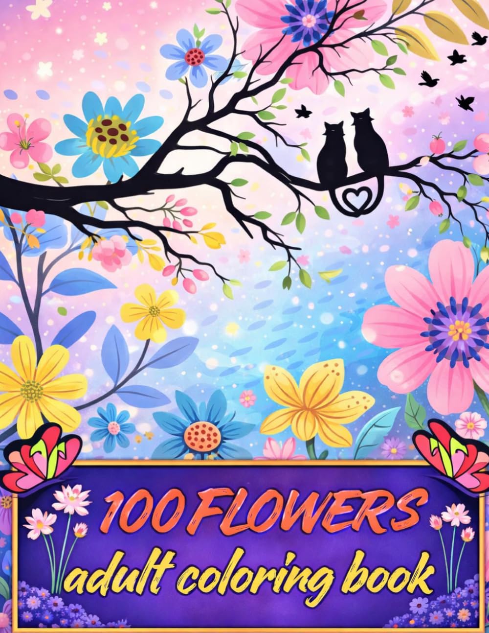 100 Flowers Adult Coloring Book / Floral Escape A Relaxing Adult Coloring Book with Beautiful Botanical Designs, 8.5X11": Soothing Botanical Art for Relaxation, Focus & Joy