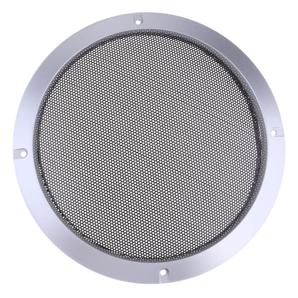 ELBME® 8 Inch Speaker Grills Cover Case with 4 Pcs Screws for Speaker Mounting Home Audio DIY -225Mm Outer Diameter Silver-image-37