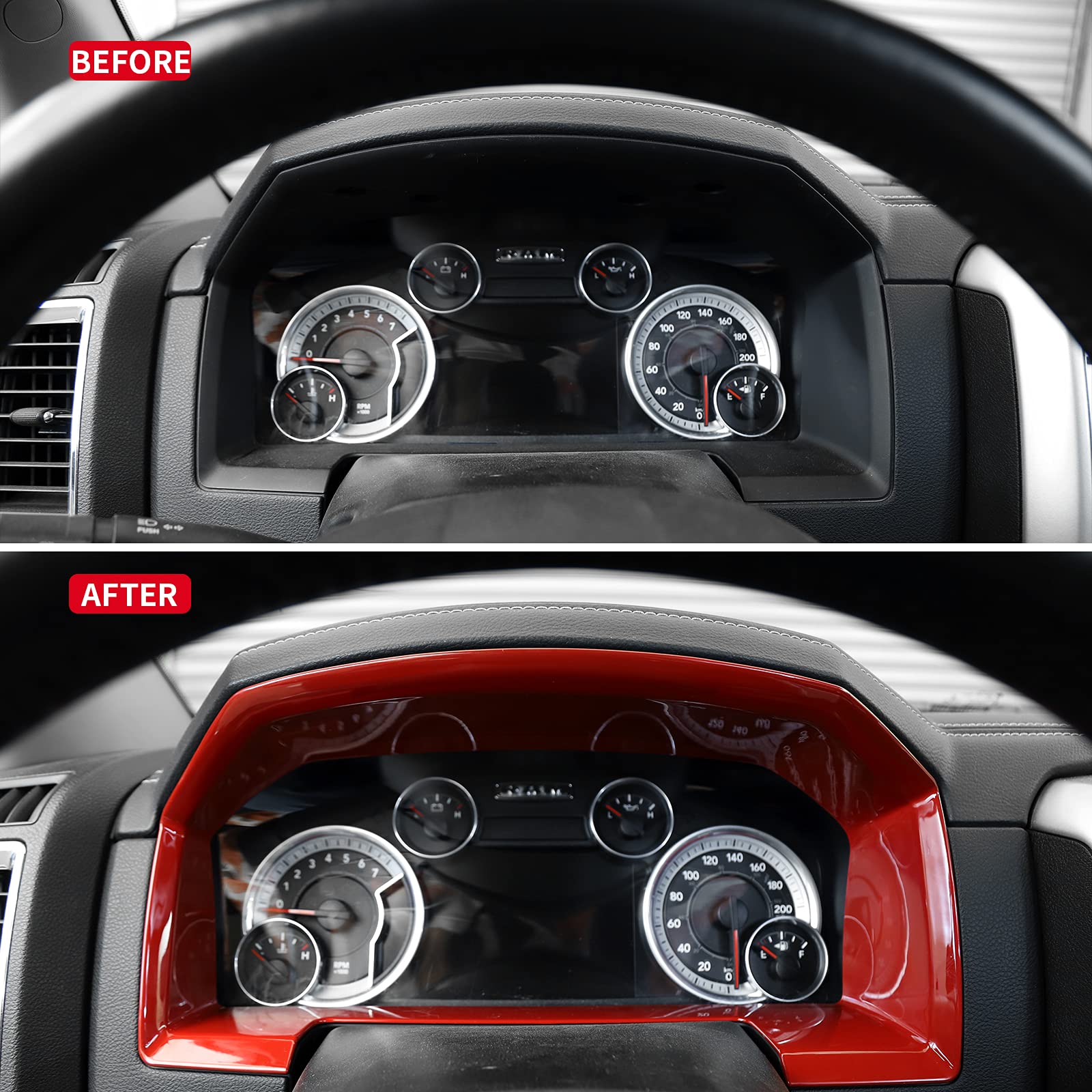 Red Carbon Fiber Reading Light Panel Trim For 2010-2015 Dodge Ram 1500 – Front Pair 2 thumbnail image