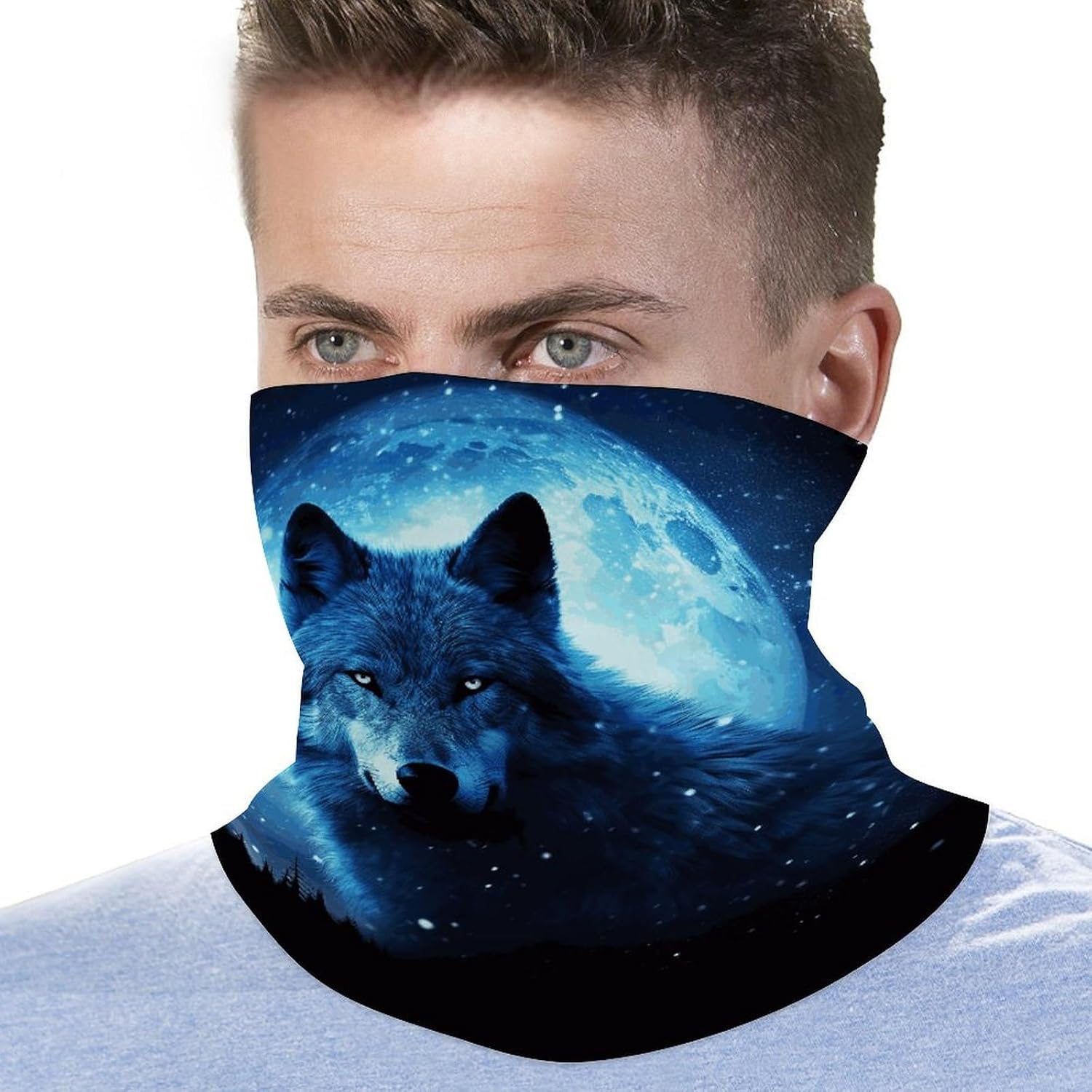 Wolfs Neck Gaiter for Men Women Cooling Breathable Face Mask Scarf Windproof Hiking Bandana Soft Face Cover High-elastic Magic Scarf Headband for Cycling Running