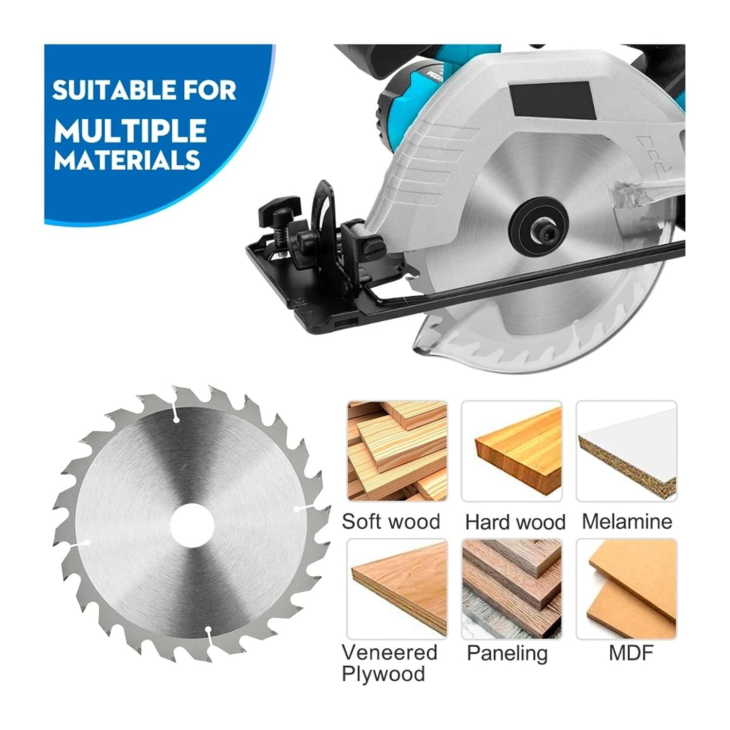 165mm Circular Saw Blade TCT Carbide for Woodworking Cutting Tools Wood Disc 24/40/48/60T(165x1.8x16x24T)