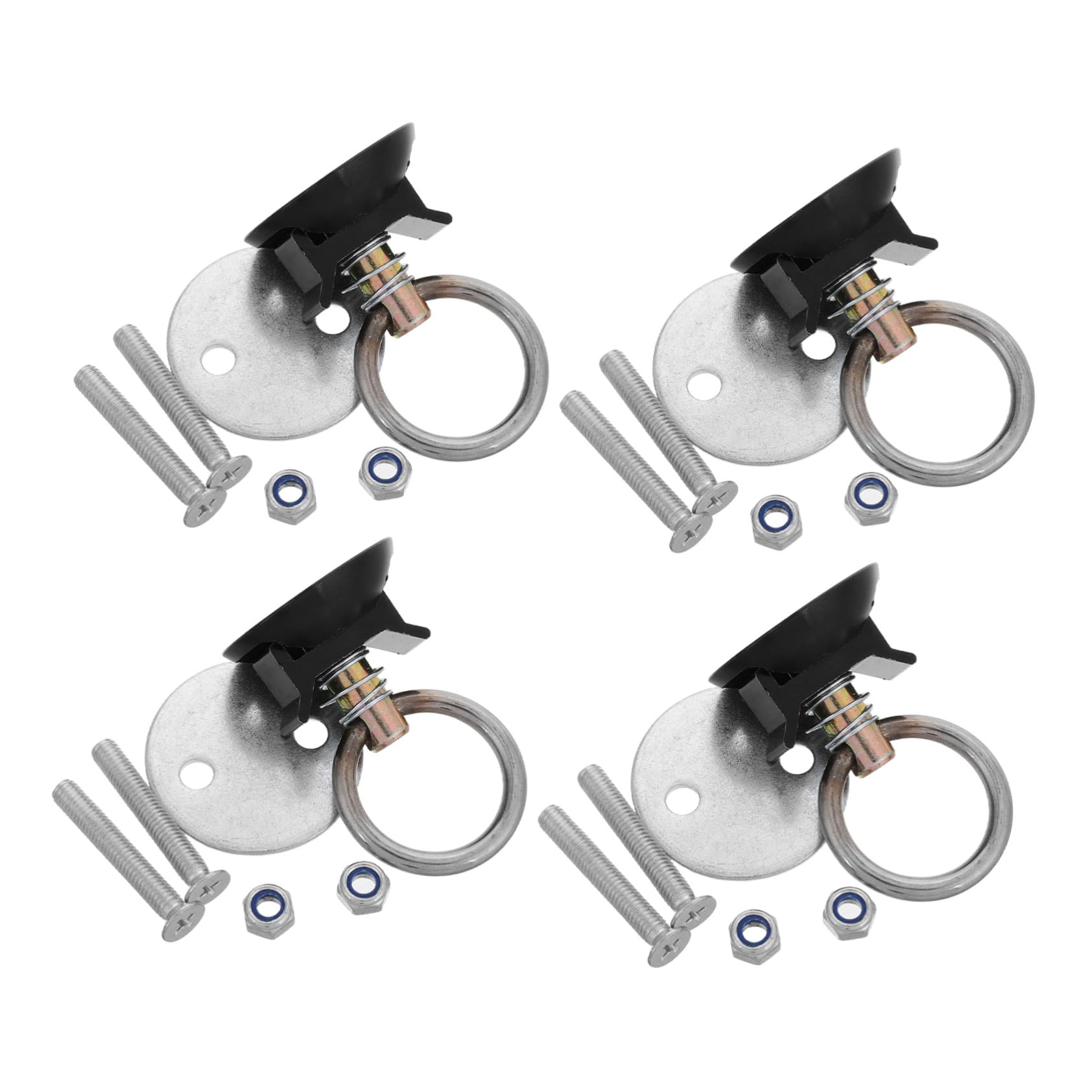 Mipcase Kit de Puntos de Anclaje en Maletero de Coche para Asegurar Carga Redondos de Aluminio y Acero Inoxidable con Liberación Rápida con Instalación Fácil y Almacenamiento Cómodo