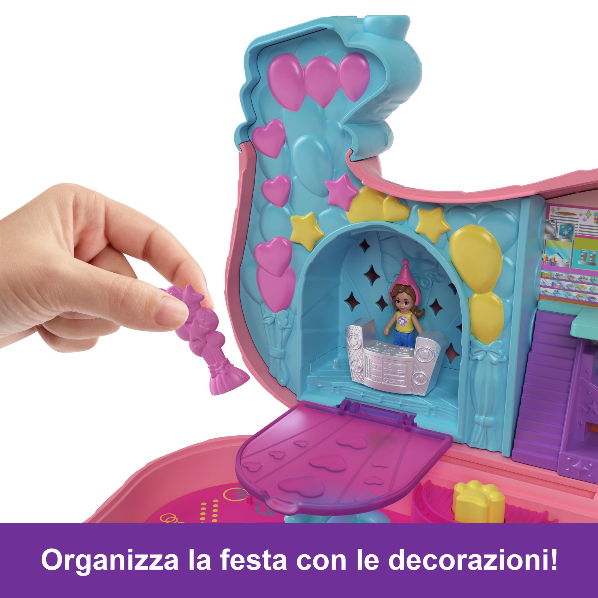 Polly Pocket - Festa dei Cuccioli, playset a forma di pignatta con 2 bambole e più di 25 accessori inclusi, giocattolo per bambini, 4+ anni, HKV54