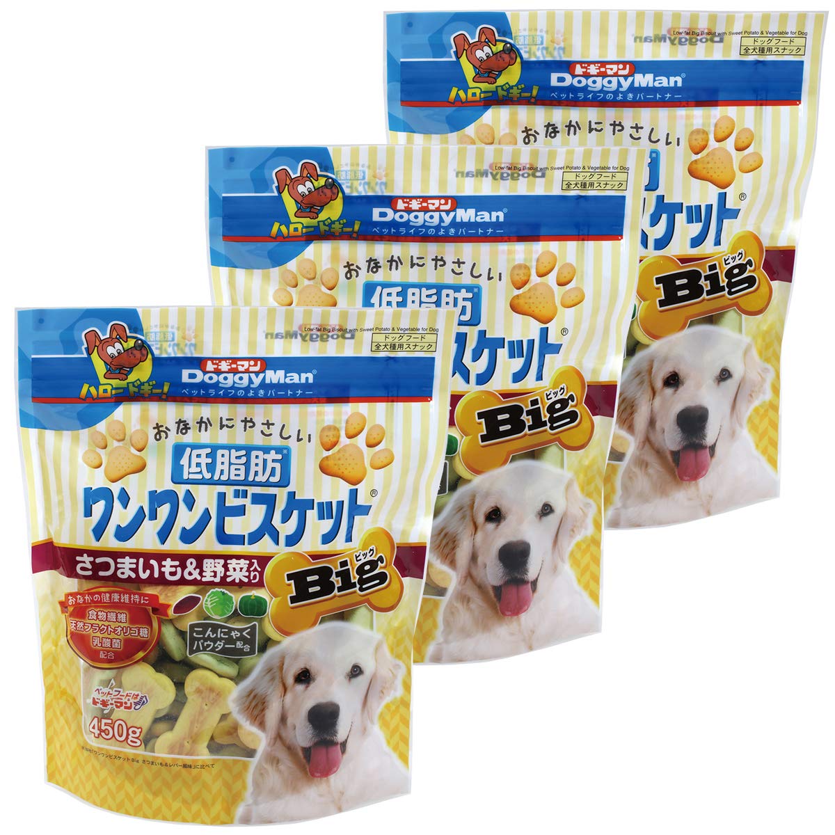 ドギーマン 犬用おやつ おなかにやさしい低脂肪ワンワンビスケット Big 野菜…