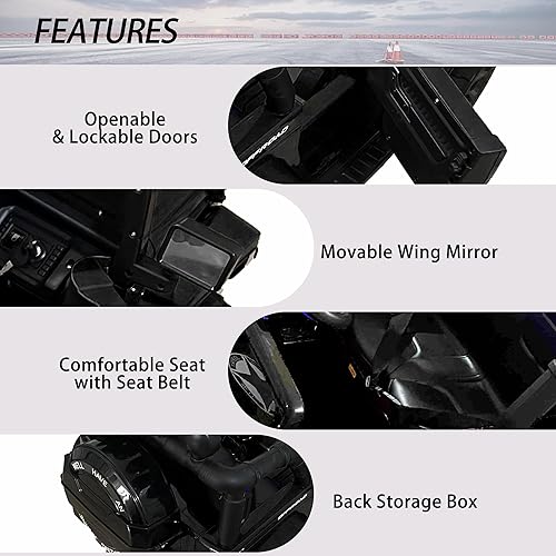 Miniatura 4 de Camión de paseo para niños, vehículo eléctrico con batería de 12 V con control remoto para padres, almacenamiento, suspensión de resorte, 3