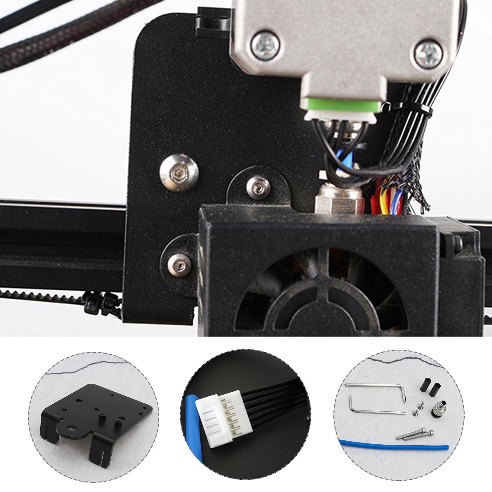 Direktantrieb-Adapterplatte Für Creality CR-10s – 12-teiliges Set Aus Alu, Inkl. Motorkabel & Zubehör