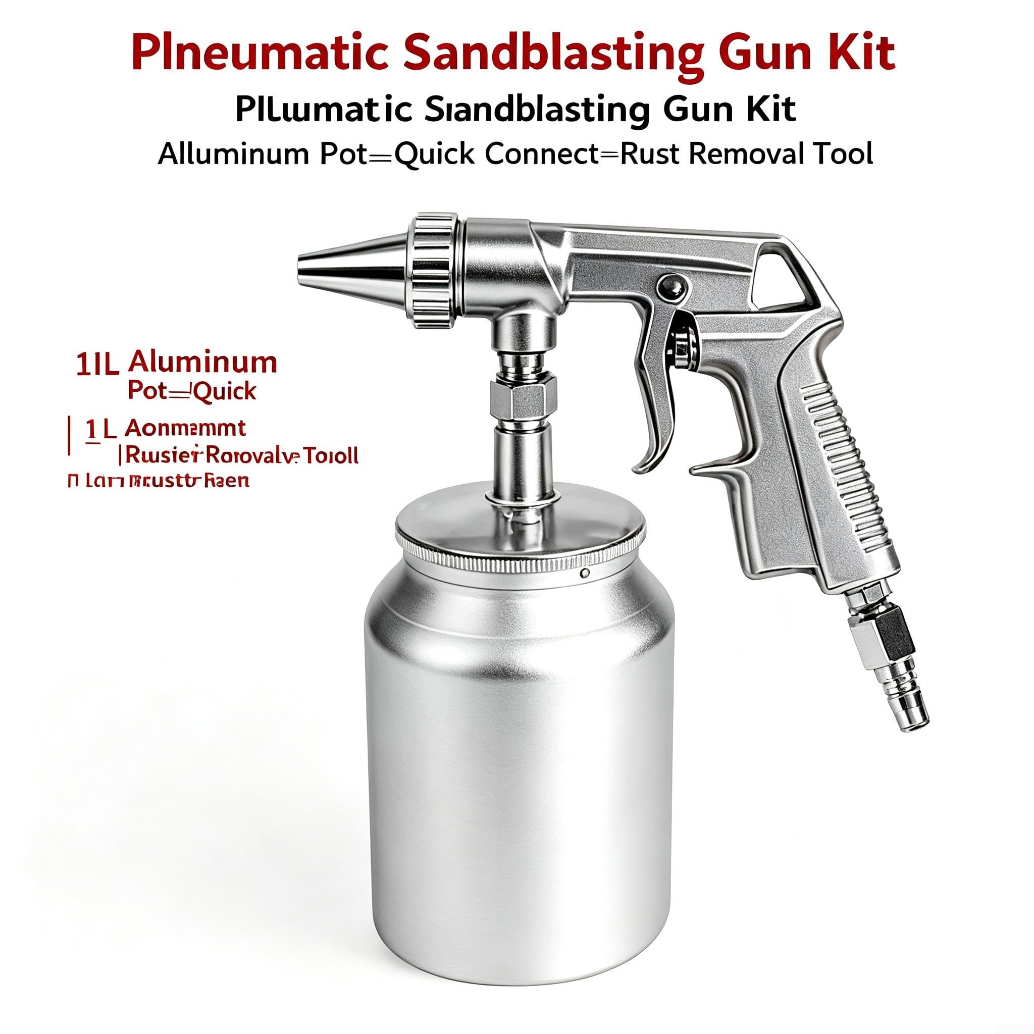 per sabbiatrice Pneumatica 1000ml Lega Alluminio Rimozione Ruggine