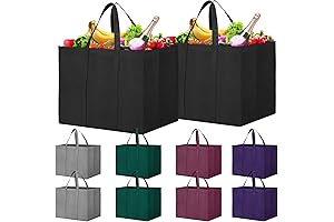 WISELIFE Reusable Jumbo Grocery Bags with Long Handles