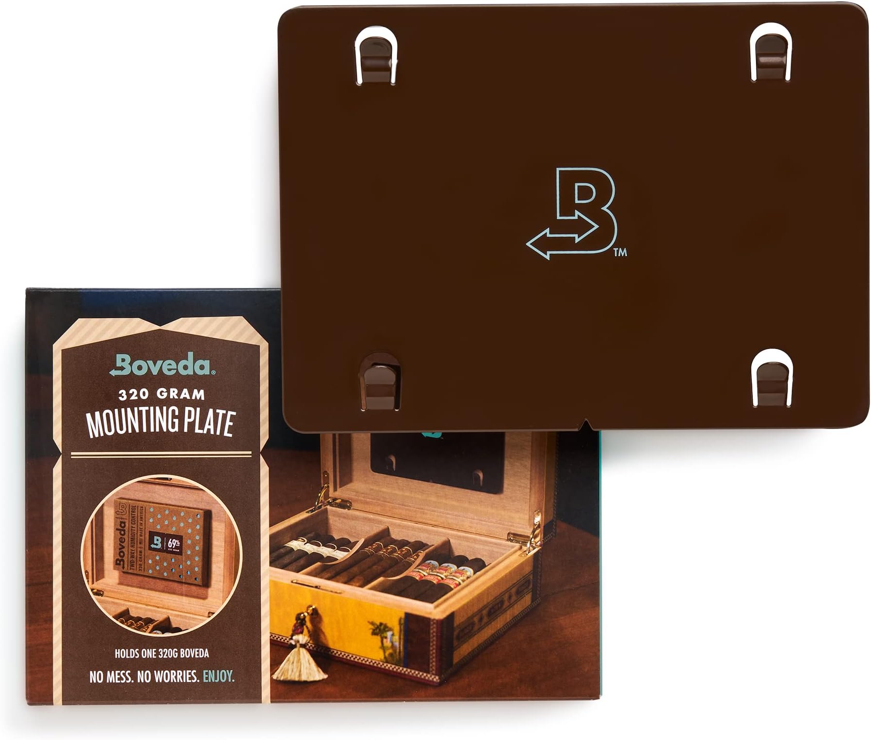 Metal Boveda Mounting Plate | For Use With One (1) Size 320 Boveda (Sold Separately) | Includes One (1) Mounting Magnet | 1-Count