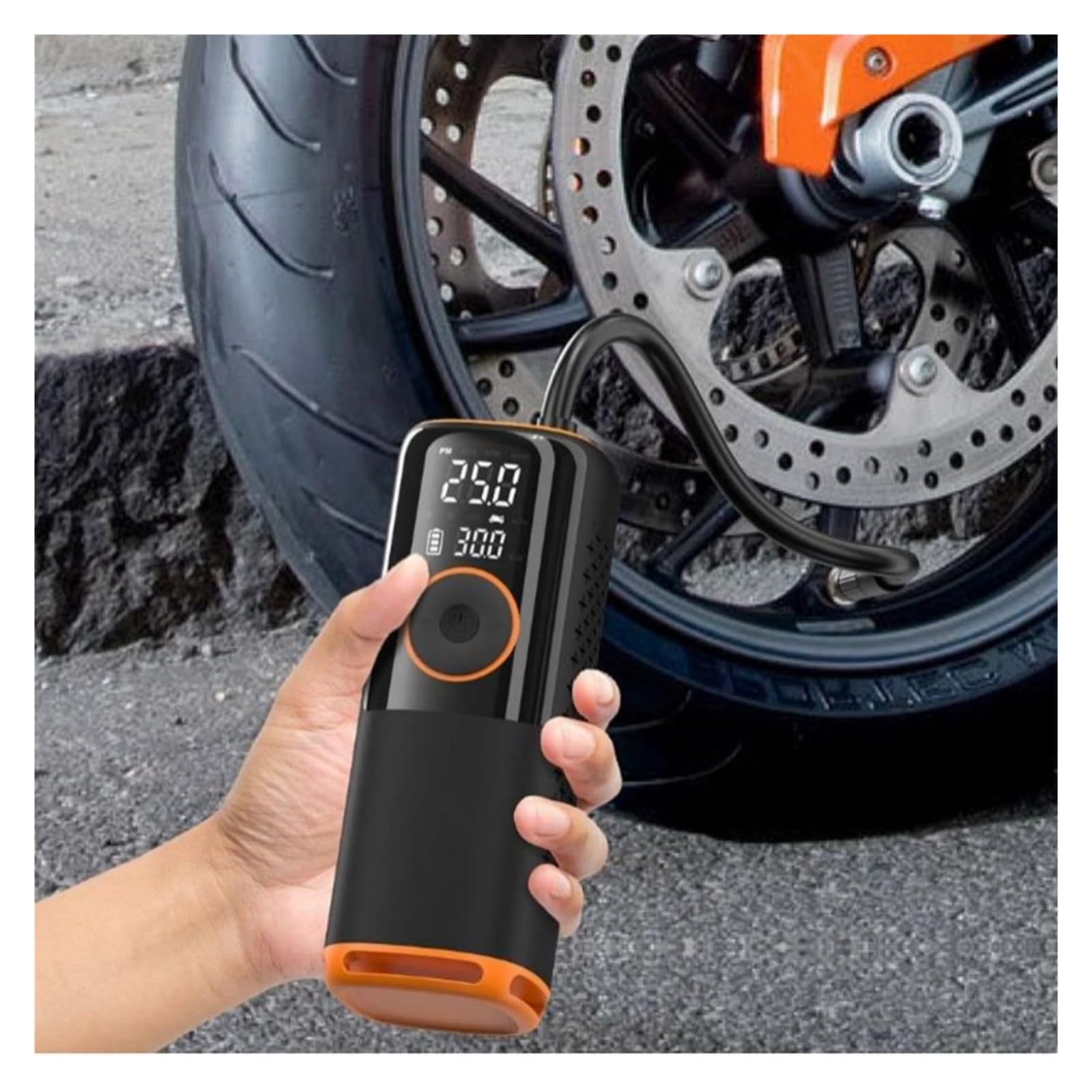 Pompa powietrza 2 Szt. Przenośna Pompka Do Opon Pompka Do Opon Samochodowych Z Wyświetlaczem Cyfrowym Elektryczne Pompki Mini Pompka Rowerowa na motocykl