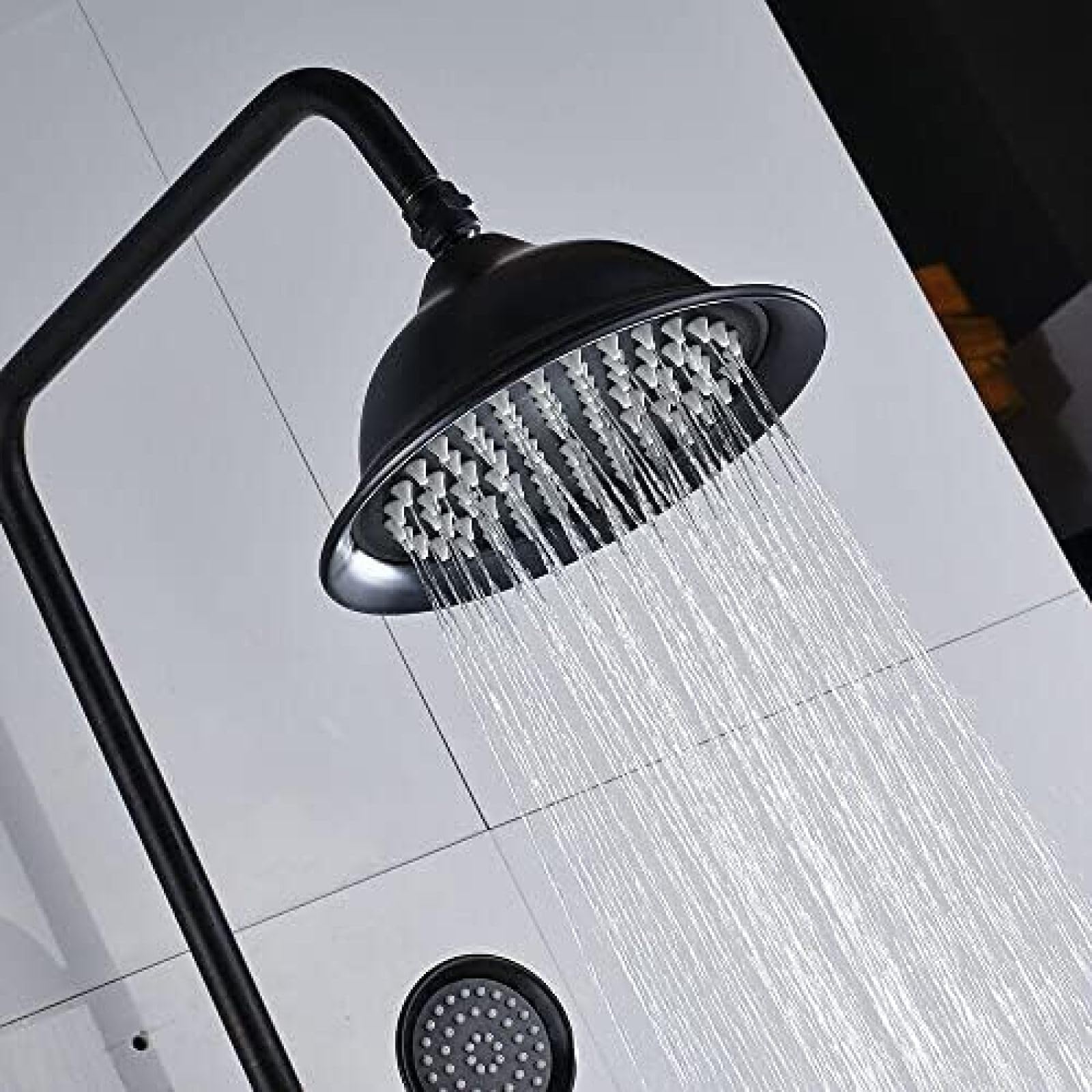 VASDEV Set di rubinetti per Doccia a Pioggia da Bagno in Bronzo con Superficie oleosa e Rubinetto Miscelatore per Acqua Calda e Fredda con Getto a Mano