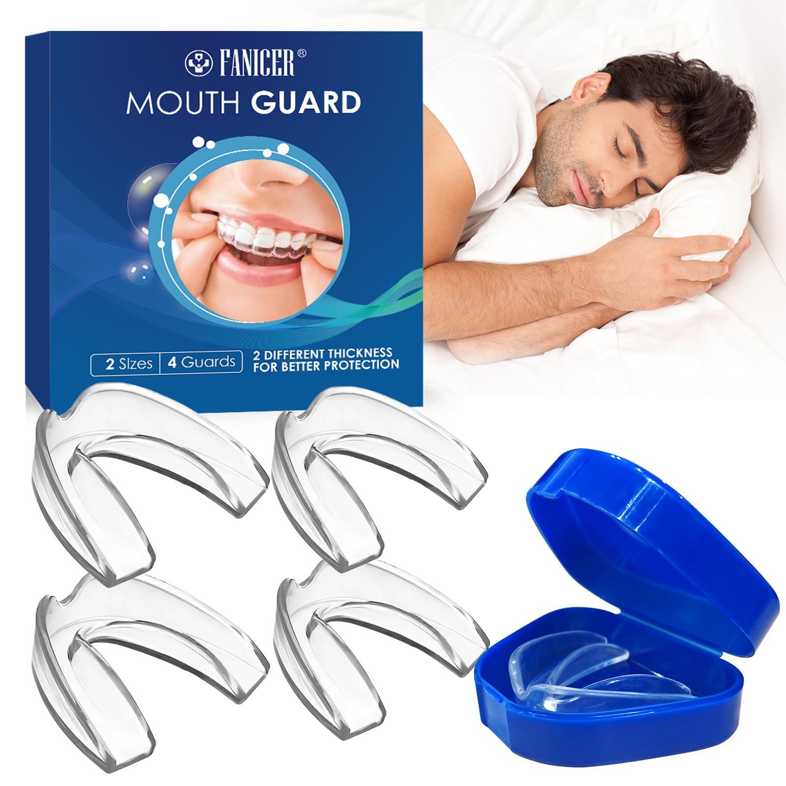 Ferula Descarga Bruxismo 4 Piezas Kit Protección Dental Reutilizables Protector Dental para Rechinar Dientes