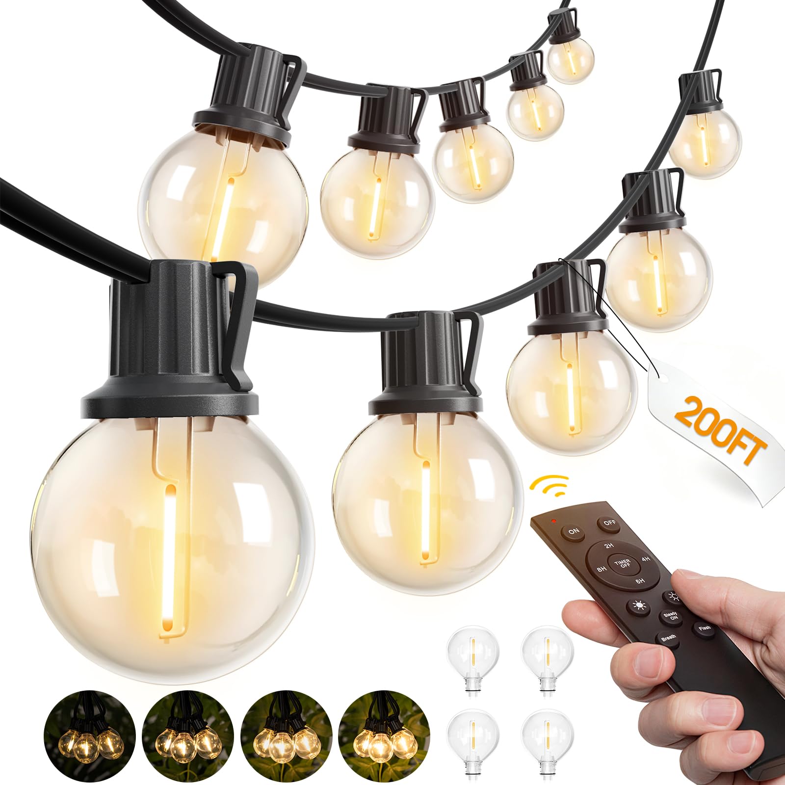addlon 200FT Outdoor String Lights G40