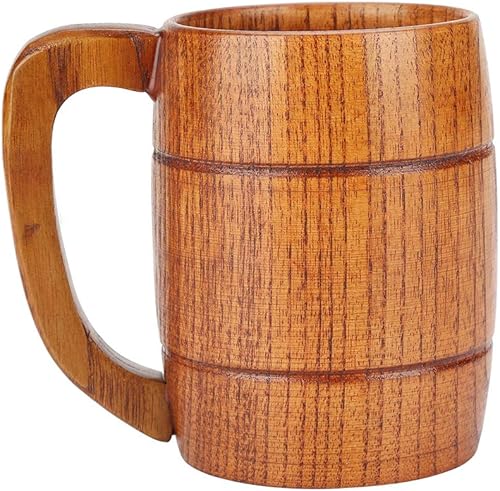 Miniatura 4 de Taza de cerveza en forma de barril de madera hecha a mano, Taza de cerveza clásica de madera, Tazas de té hechas a mano, Beber té café, vino cerveza