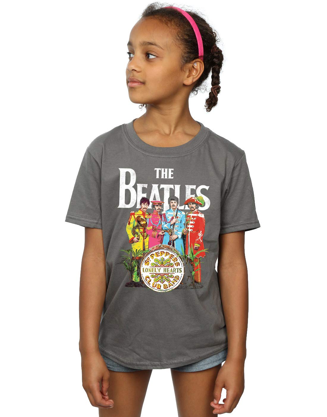 Absolute Cult Girls Charcoal The Beatles Sgt Pepper T-Shirt 5-6 Years