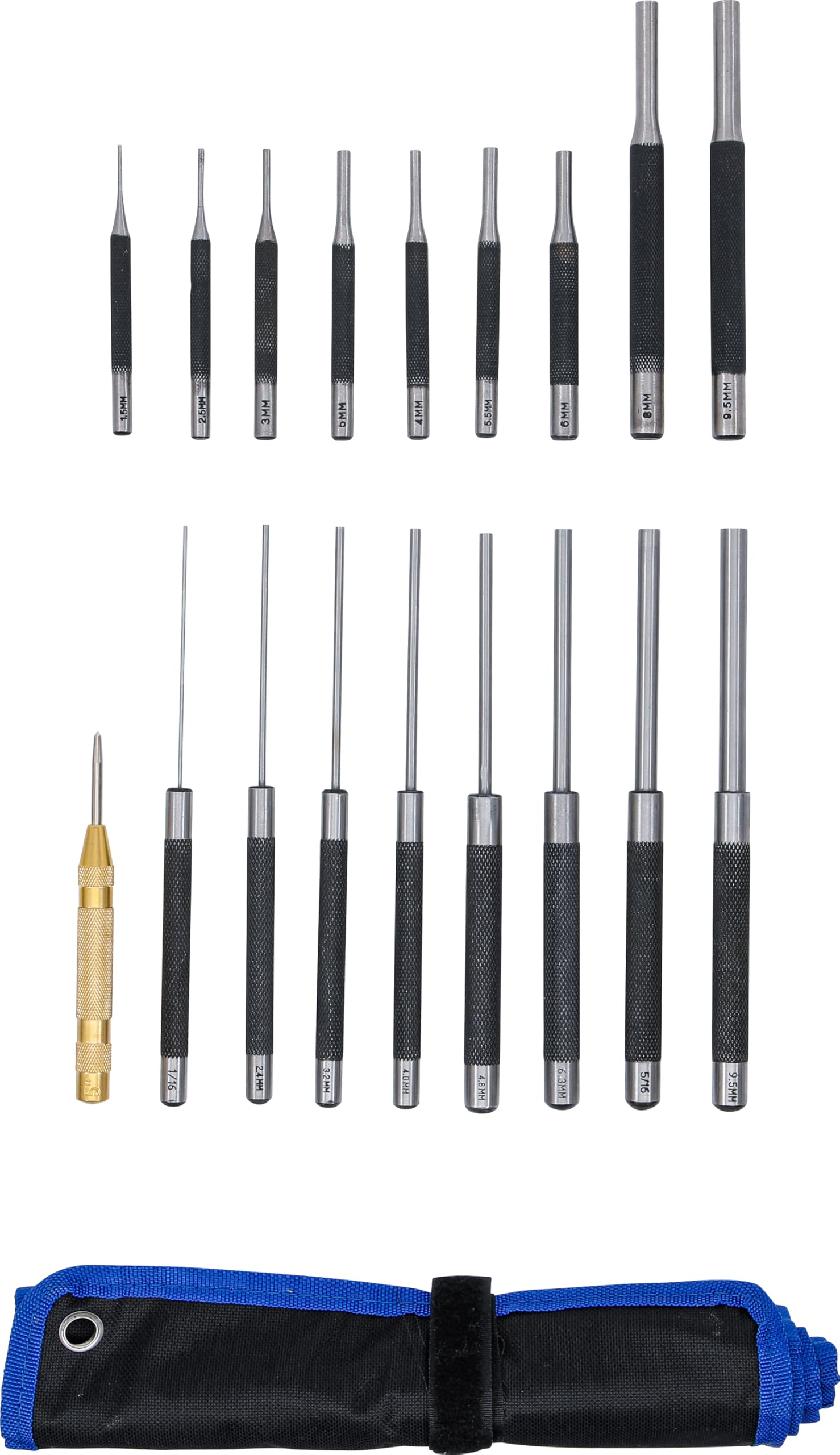 BGS 1695 | Serie di cacciaspine | 100 - 150 - 200 mm | 1,5 - 9,5 mm | incl. punteruoli | 18 pz.