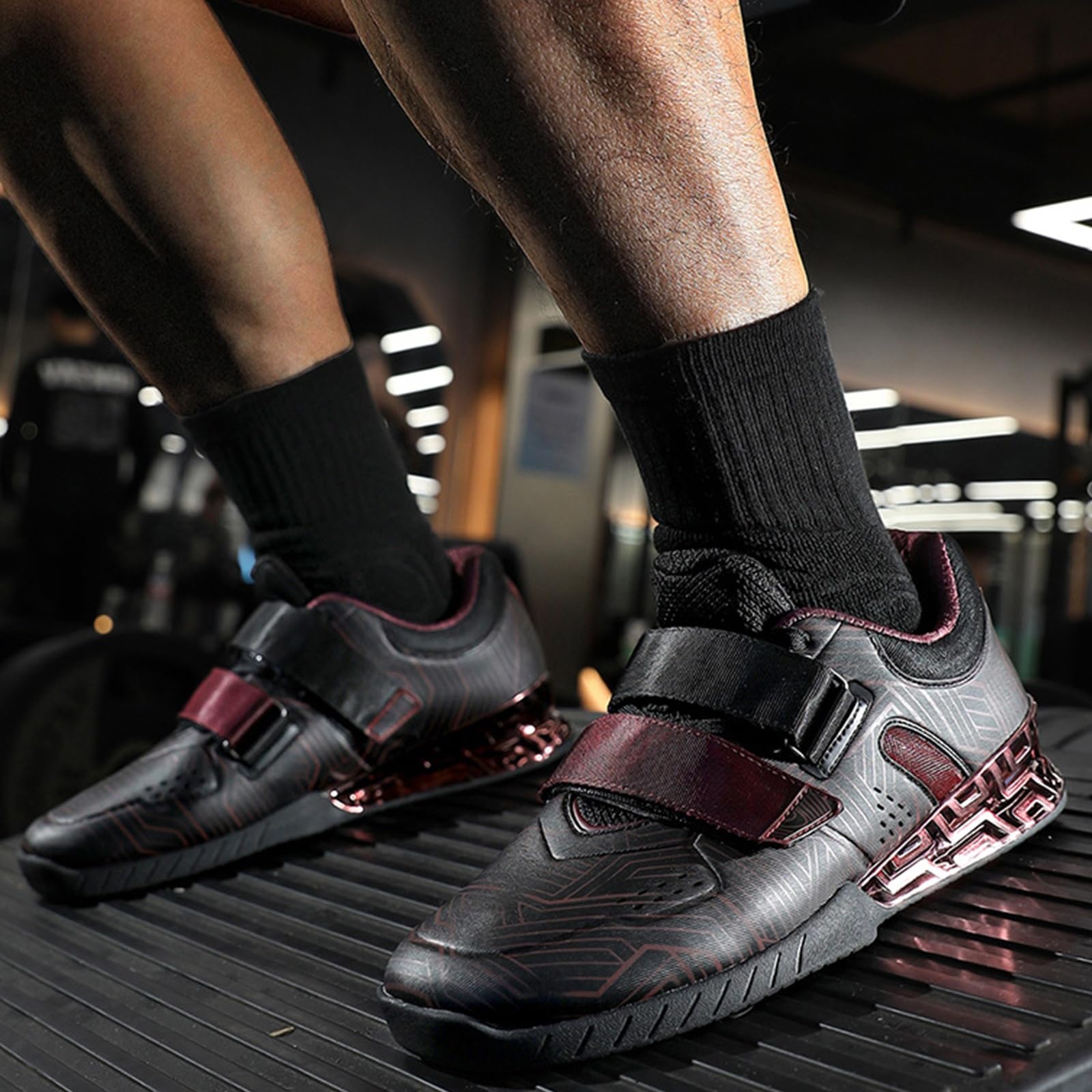 Zapatillas De Halterofilia para Hombre, Anchas, para Sentadillas Y Peso Muerto, Ideales Entrenamiento Funcional En Interiores