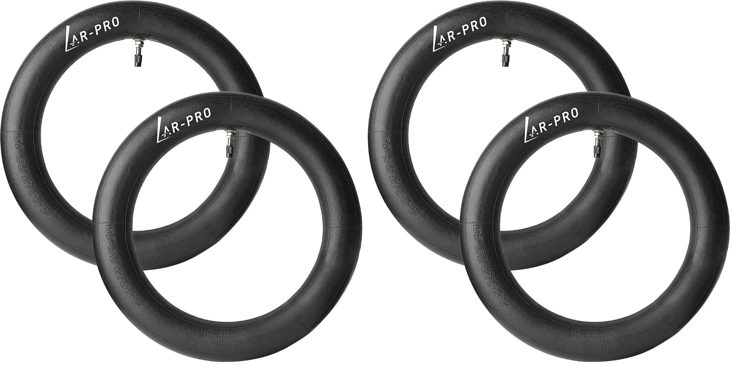 AR-PRO (4-Pack) 2.50/2.75-10 Dirt Bike Replacement Inner Tubes Heavy Duty|Compatible with Honda Crf50 /Xr50, Razor MX650 / MX500, Suzuki DRZ70 / JR50, Yamaha PW50