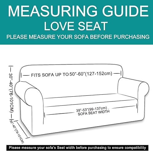 Miniatura 6 de U-NICE HOME Fundas de terciopelo para sofá biplaza, funda elástica para sofá, protector de muebles, funda para sofá para perros (Mediana, blanco