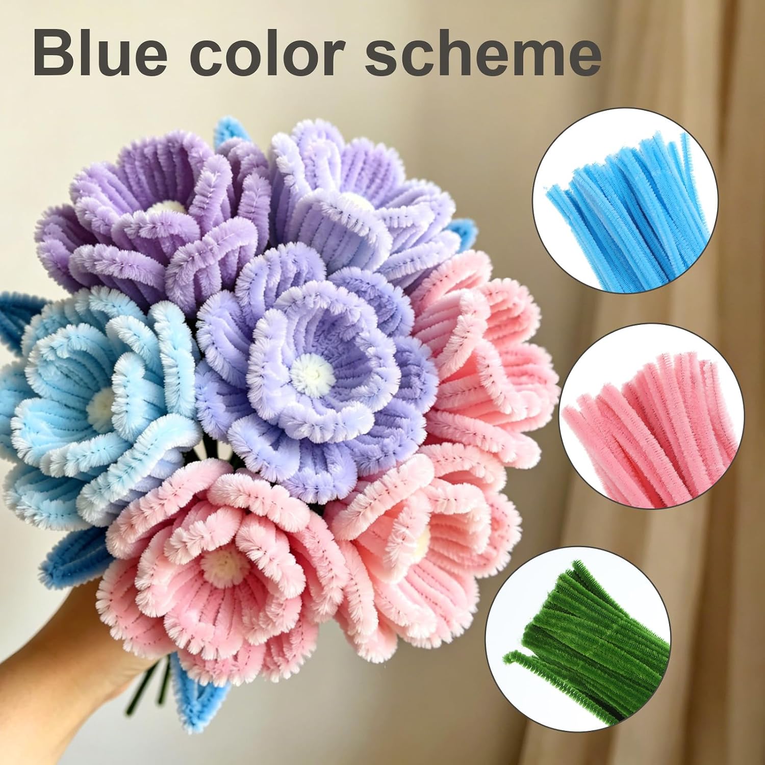 MySHUCE 800 PCS Pipe Cleaners Craft, Chenille Stems for DIY Flower Making