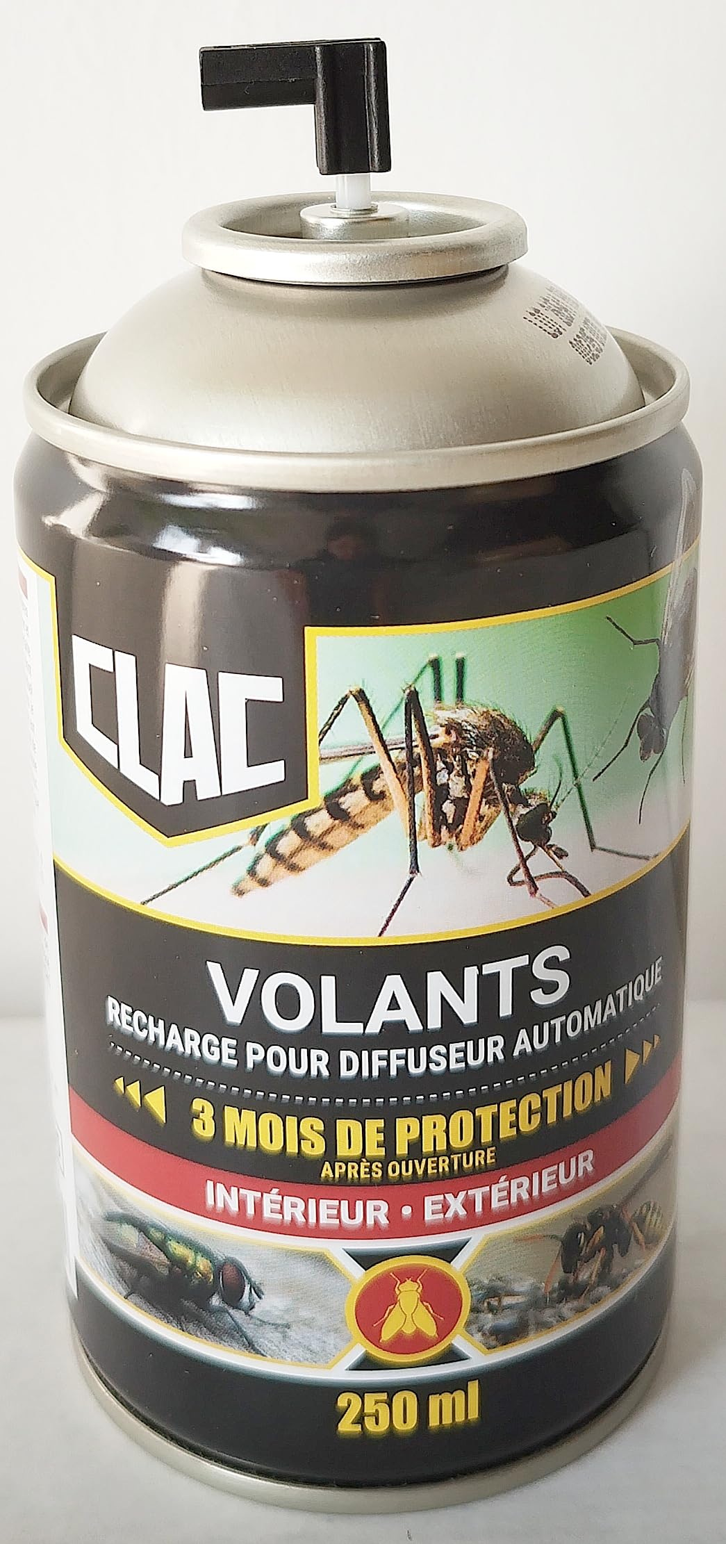 MOUCH'CLAC - Recharge Pyrèthre Anti Mouches & Anti Moustiques - Lot de 4 - Manuel ou pour Diffuseur Automatique - Haute Qualité - Effet Immédiat - 1000ml