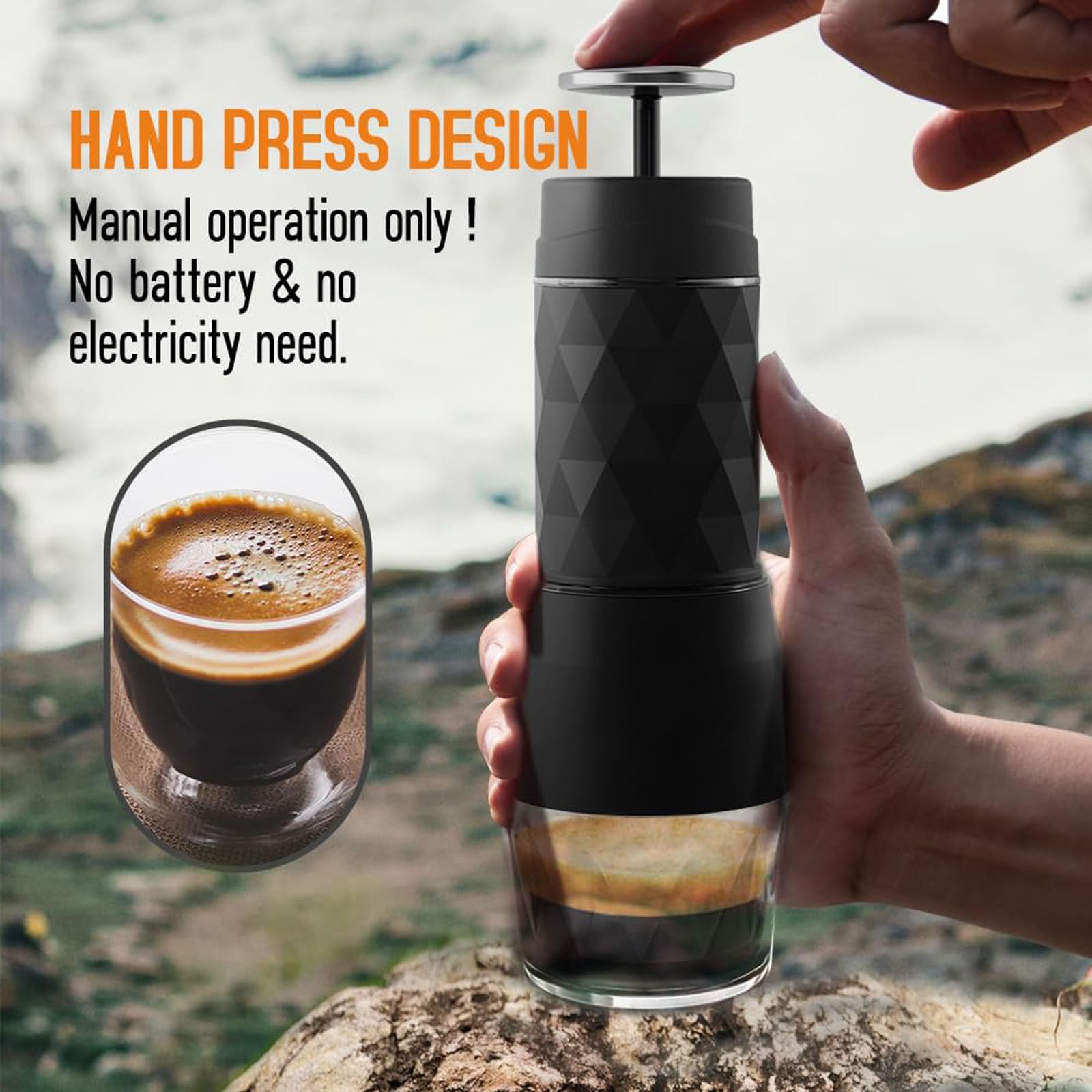 Joyería moderna de acero unisex para hueso del oído: cómodo pendiente de cartílago, accesorio de, cafetera prensada a mano con filtro de acero inoxidable apto para uso alimentario, manual con