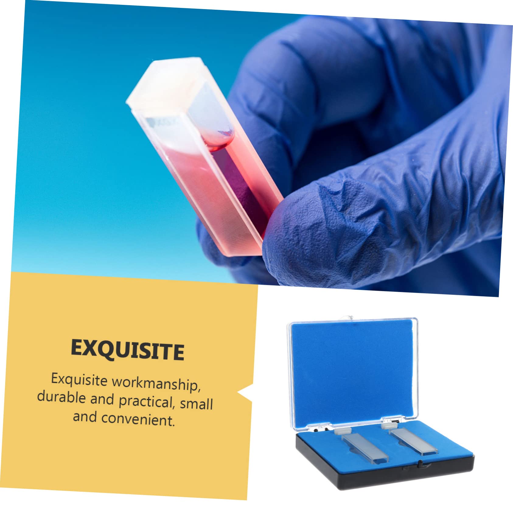 Lot de 2 Cuvettes en Quartz de 10mm pour Laboratoire, Microcuvettes à Usage Chimique Haute Transparence, pour Spectrophotomètre et Applications Industrielles