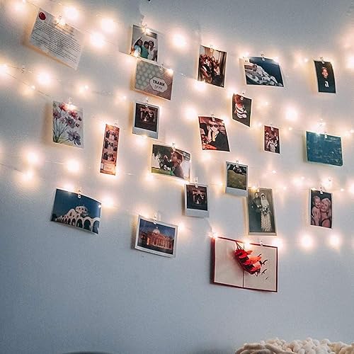 Miniatura 2 de LECLSTAR - Guirnalda de luces con clip de fotos de 33 pies con 50 clips, 100 luces LED para colgar fotos, alimentado por USB, decoración perfecta