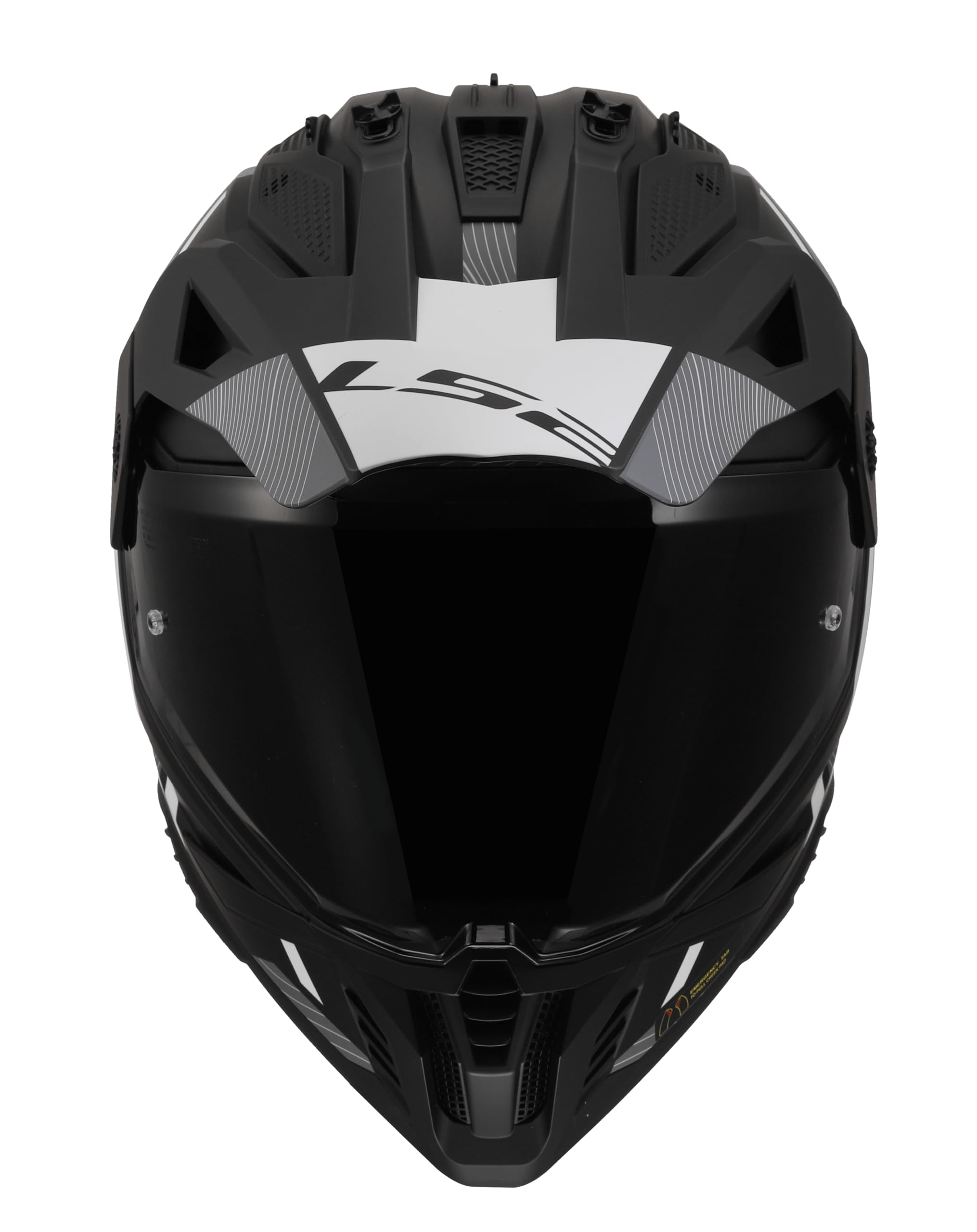 LS2, Casco Moto Cross PIONEER II HILL Matt Black White, S