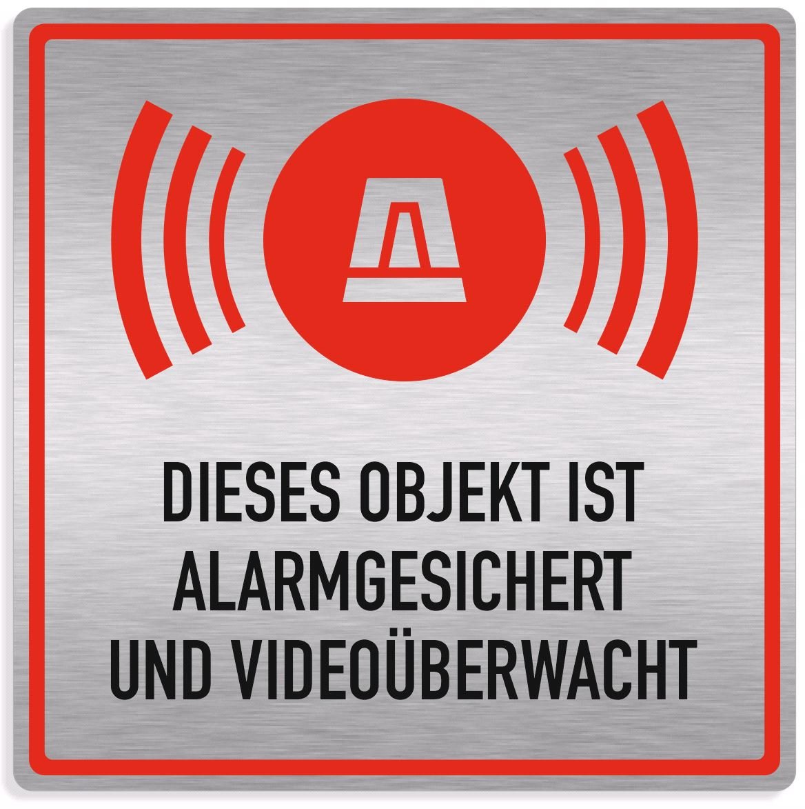 Komma Security Objekt Videoüberwacht Schild 30 x 20 cm - Achtung