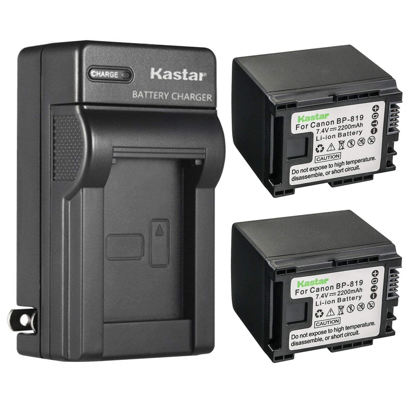 Kastar 2-Pack Battery and AC Wall Charger Replacement for Canon VIXIA HF M41 HFM41, VIXIA HF M46 HFM46, VIXIA HF M400 HFM400, VIXIA HF M406 HFM406,