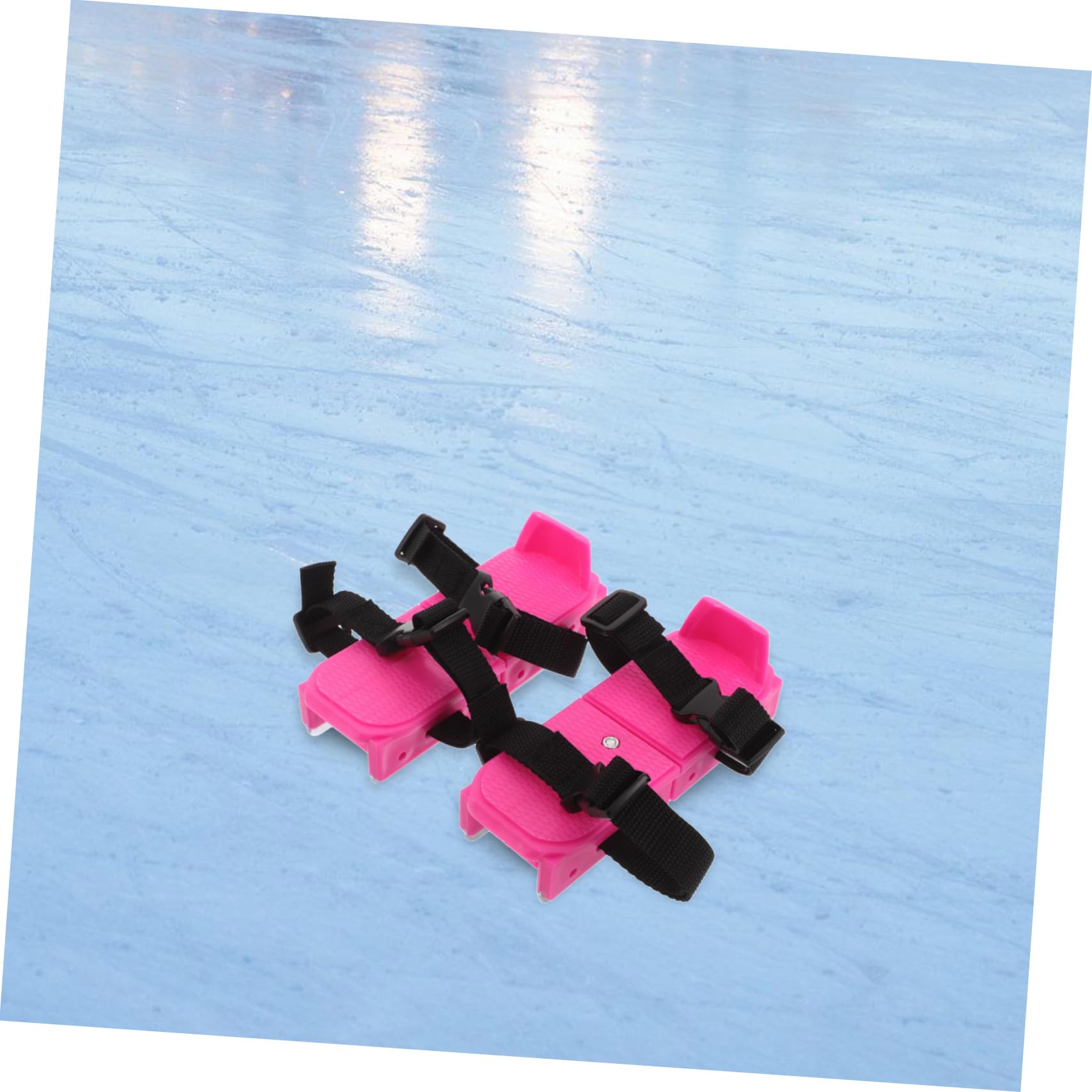 ibasenice Pattini da Neve Regolabili per Ragazzi Rosa, 1 Paio | Pp Metallo Ribbon, Fit Sicuro e Design Semplice, per Sport Invernali e Piste di Ghiaccio